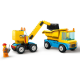 Construction Trucks and Wrecking Ball Crane